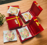 Tea Light Holder With 5 Inches Maroon Box, Wedding Favor, Indian Wedding Gift, Decorative Diya, Return Gift, Housewarming Gift